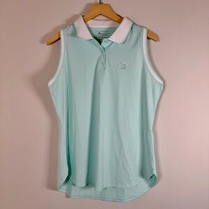 Peter Millar Classic Golf Polo Tank Top Light Baby Blue Summer Outdoor Large NWT
